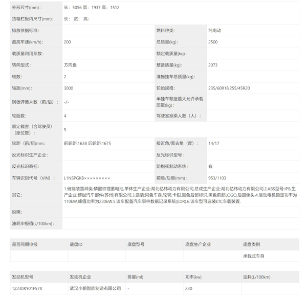 车长超5米！小鹏全新车型P7 完成申报：造型亮眼对标智界S7